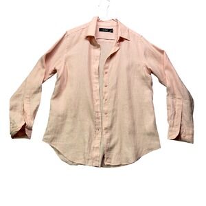 Lauren Ralph Lauren Pink‎ 100% Linen Button Down Shirt Womens, Quiet luxury